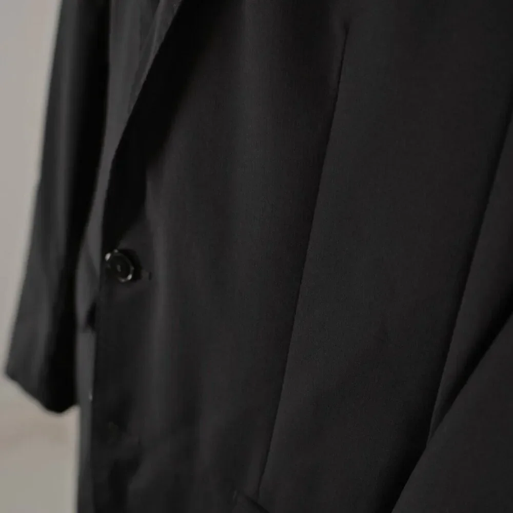 Calvin Klein‎ Black Wool Peak Label 2 Button Blazer / Suit Jacket 40R Tagged 44L